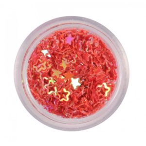 Nail Art Hologramm Blüten in Rot