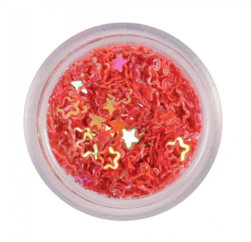 Nail Art Hologramm Blüten in Rot