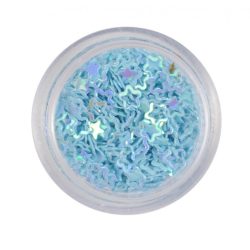 Nail Art Hologramm Blüten in Hellblau