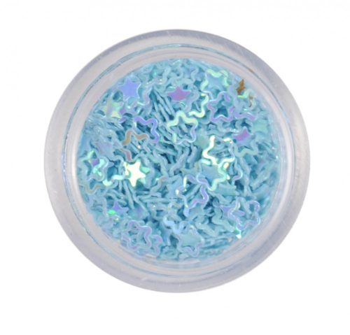 Nail Art Hologramm Blüten in Hellblau