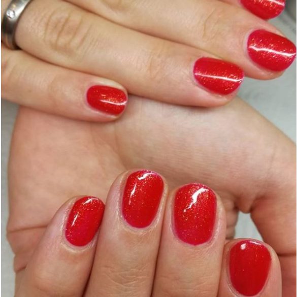 Gel Polish - DN136 Gold Iridescent Red