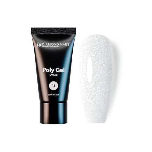 Diamond-Nails-PolyGel 13 - White Glitter - 30ml HEMA- und TPO-frei
