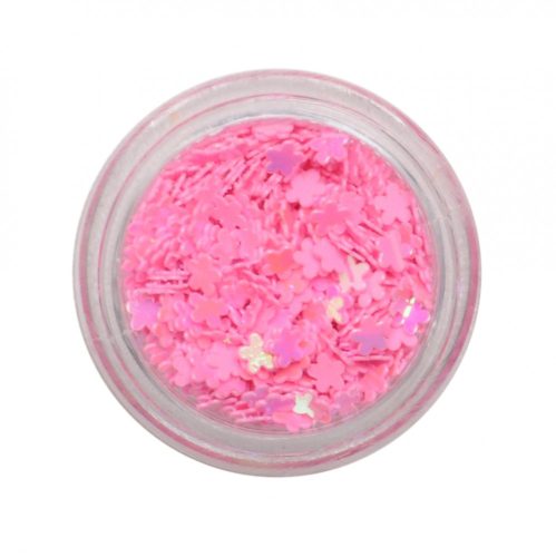 Nail Art Hologramm Blüten in Rosa